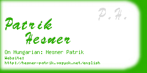 patrik hesner business card